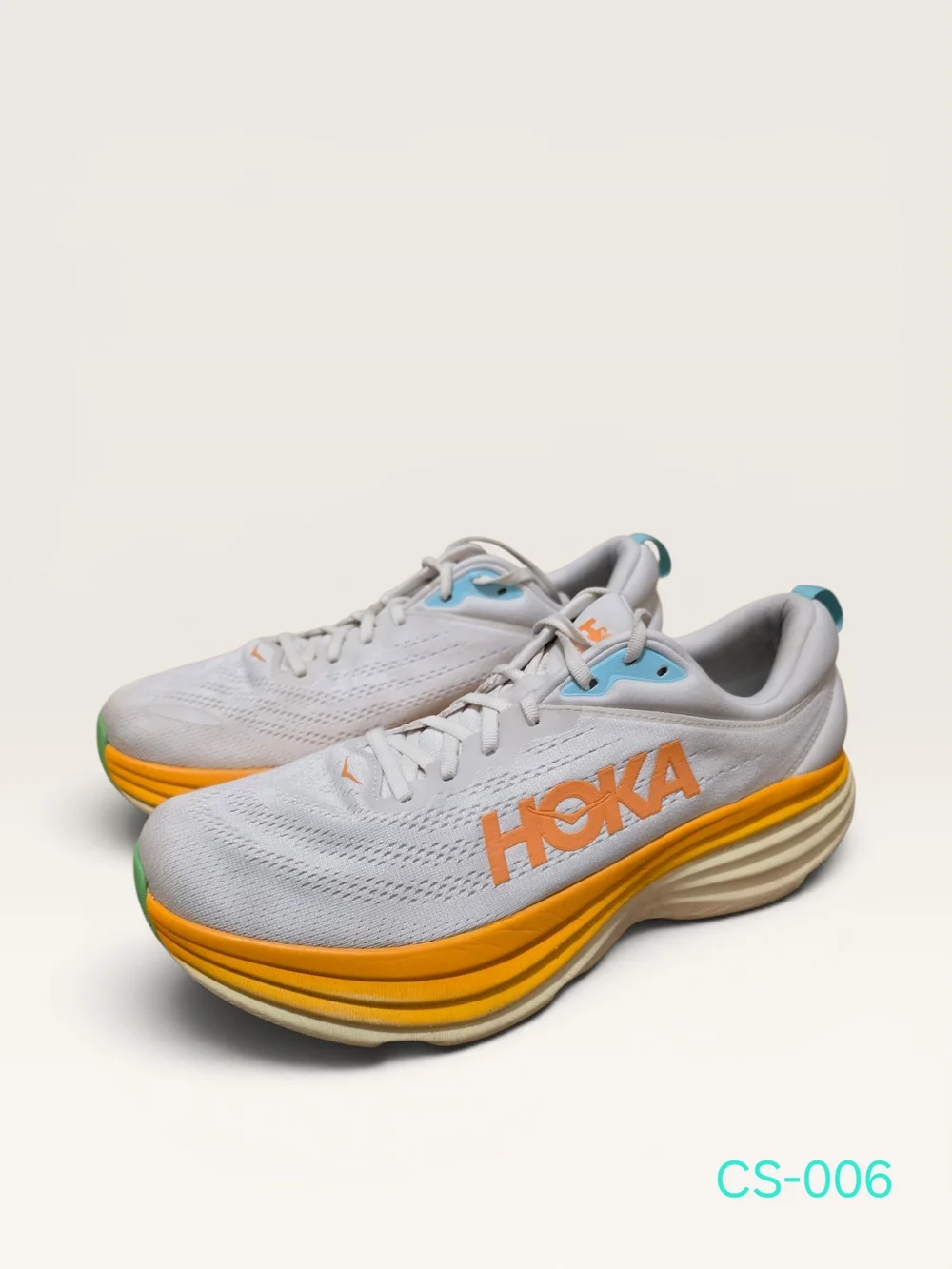 Hoka one one bondi 8 men 11.5 D blanc de blanc solar flare 1123202